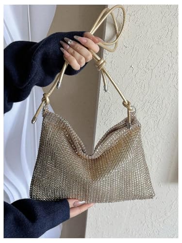 MakeMeChic Women's Rhinestone Purse Sparkly Shoulder Cluth Evening Party Crossbody Handbag2