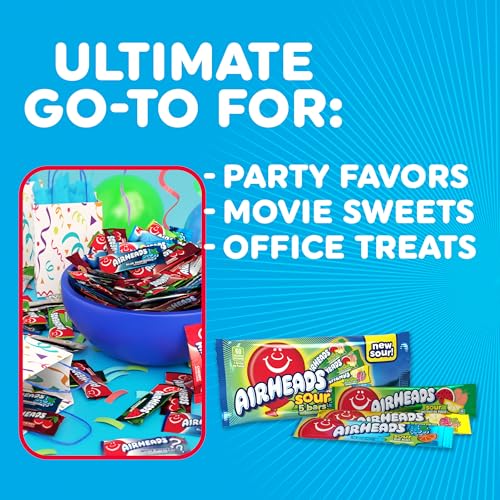 Airheads Sour Full-Size Candy Bars, Taffy Variety Pack, 60 Count Box - image 6