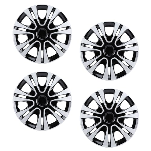RiToEasysports Juego de 4 tapacubos de 14 pulgadas de ABS, ajuste universal para coches, camiones, todoterrenos, protege las ruedas, mejora el estilo, fácil de instalar con un cierre a presión