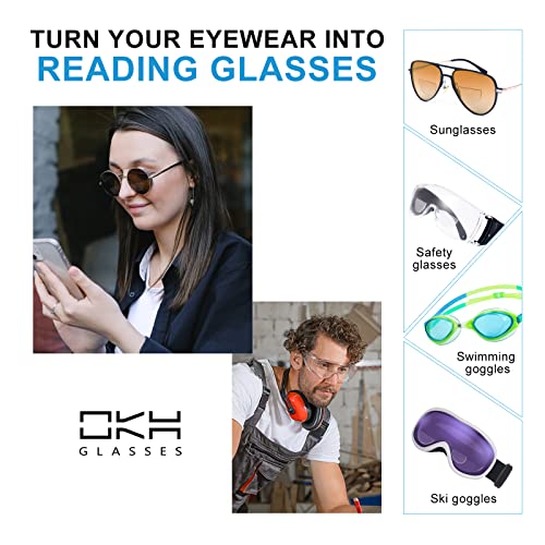 Okh Stick-On Reading Glasses Lens Adhesive Magnification Bifocal Lenses For Sunglasses Safety Goggles thumb #1