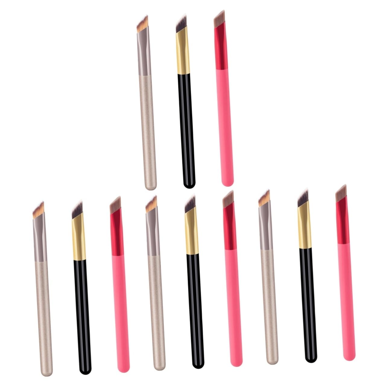 MAGICLULU 4 Set Di Pennelli Per Il Trucco 5 Pezzi Pennello Per Fard Pennello Per Ombretto Pennello Per Sopracciglia Pennello Per Eyeliner Angolato Pennello Per Sfumare 3 Pezzi*4