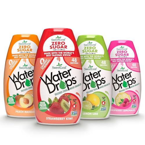 SweetLeaf Water Flavoring Drops - Stevia Water Enhancer, Sugar Free, Zero Calorie Water Additive for Flavor, Contains Monk Fruit Extract, Gluten Free, Keto Friendly - 1.62 Fl Oz (Variety Pack of 4)