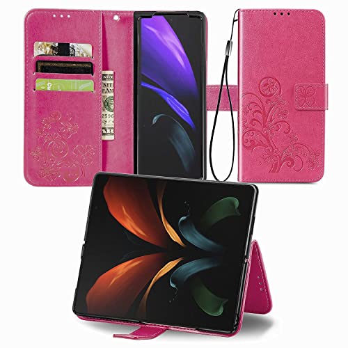 Coque Samsung Galaxy Z Fold4 5G anti-choc et porte-carte König Design magenta utile