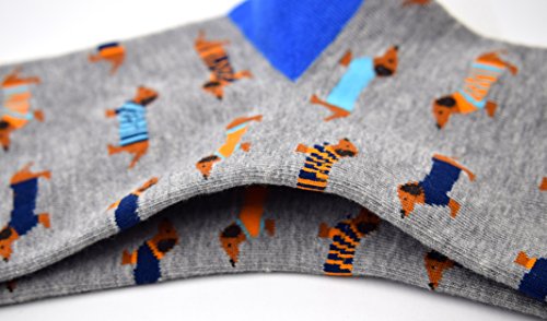 Carahere® Women's Cotton Animal Print Patterned Soft Fun Crew Socks 2 Pairs Dog Patterned #TOP5