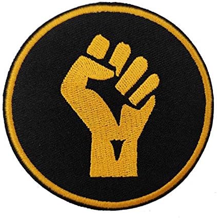 Cute-Patch Juneteenth BLM Black Power Raised Fist Up Embroidered Iron on sew on Patch Badge Afrocentric Afrocentrism Afrocentricity