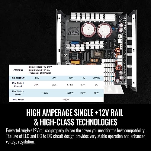 Image of Thermaltake Toughpower PF3 ATX 3.0 1050W 80+ Platinum Full Modular SLI /Crossfire Ready Power Supply; PCIe 5.0 12VHPWR Connector Included; 10 Year Warranty; PS-TPD-1050FNFAPU-L
