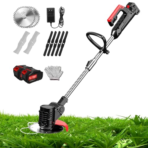 YLANMEI Cortacésped eléctrico Ajustable, cortacésped eléctrico Multifuncional de Iones de Litio, Herramienta de jardinería con batería 24V/4.0Ah