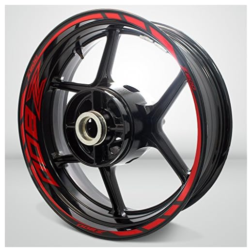 Brillante Rojo Motocicleta Moto Llanta Decal Accesorio Pegatinas para Kawasaki Z800