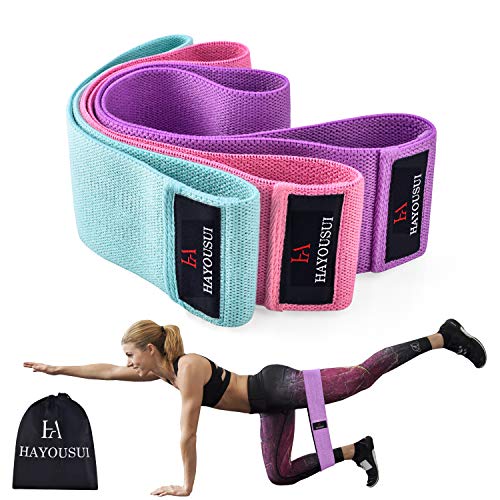 Hayousui Exercise Resistance Bands - Hip Booty Bands Stretch Workout Bands Cotton Resistance