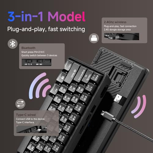 Teclado Mecánico Gamer T63 60% Inalámbrico miniatura 3