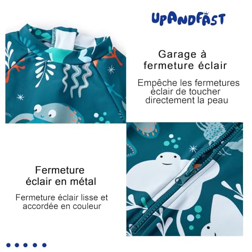 upandfast Maillots de Bain Anti-UV Enfant Qui Convient Les bébés de 3 à 36 Mois (Baleine, 3-6 Mois) – vue 3