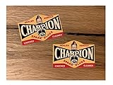  #671 / 2X Champion Vintage Öl Sticker 7 x 4,5 cm Aufkleber Auto Tuning Odtimer Retro Look V8 Hotrod Muscle Car Rat Rost