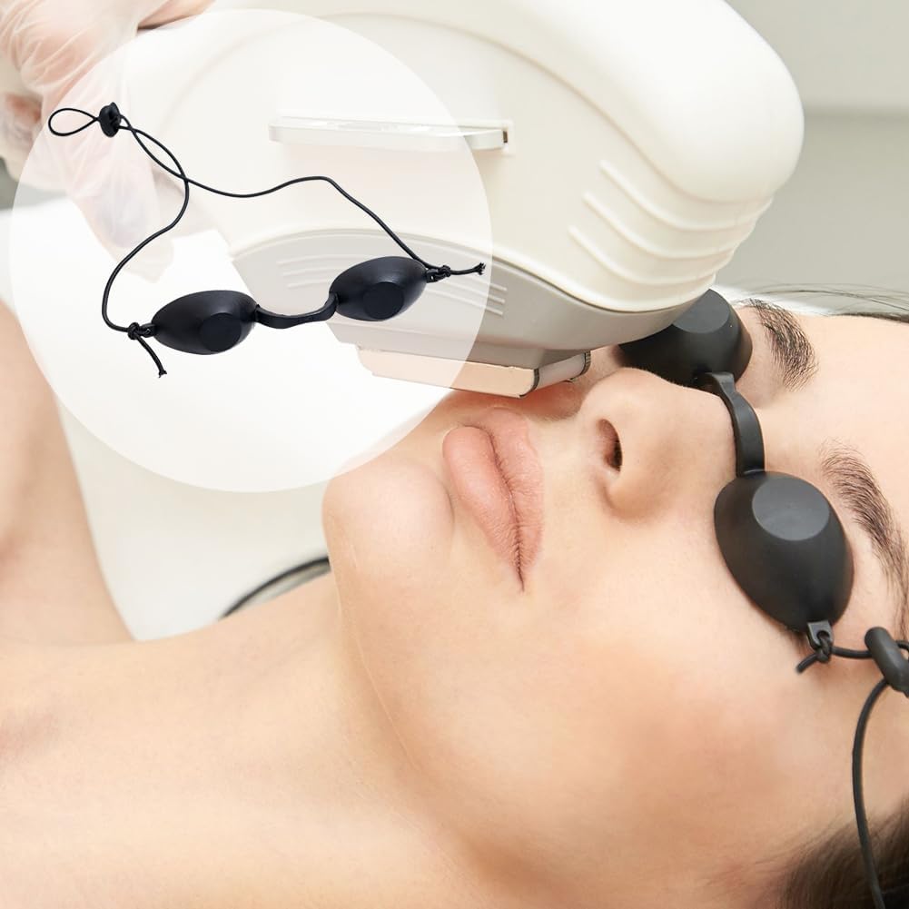 Solarium Brille, Schutzbrille Rotlichtlampe, Rotlicht Brille Augen, UV Schutzbrille, UV Brille, Für Therapie Solariumbrille Augenschutz,Solarium Brille UV Schutz(Schwarz)