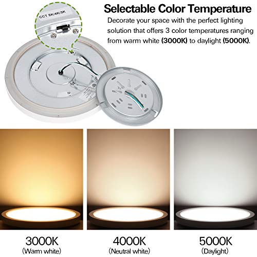 13 Inch Led Flush Mount Ceiling Light With Night Light, 24W, 2400Lm, 3000K/4000K/5000K Selectable, Round Flat Panel Light, Dimmable Ceiling Light Fixture For Dining Room, Bedroom, Kitchen, Hallway #TOP3