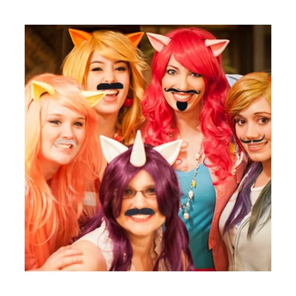 Kicnic 60 pcs fake mustaches self adhesive (20 designs) novelty hairy beard costume facial hair for christmas party supplies decorations, suitable for all ages - image 8
