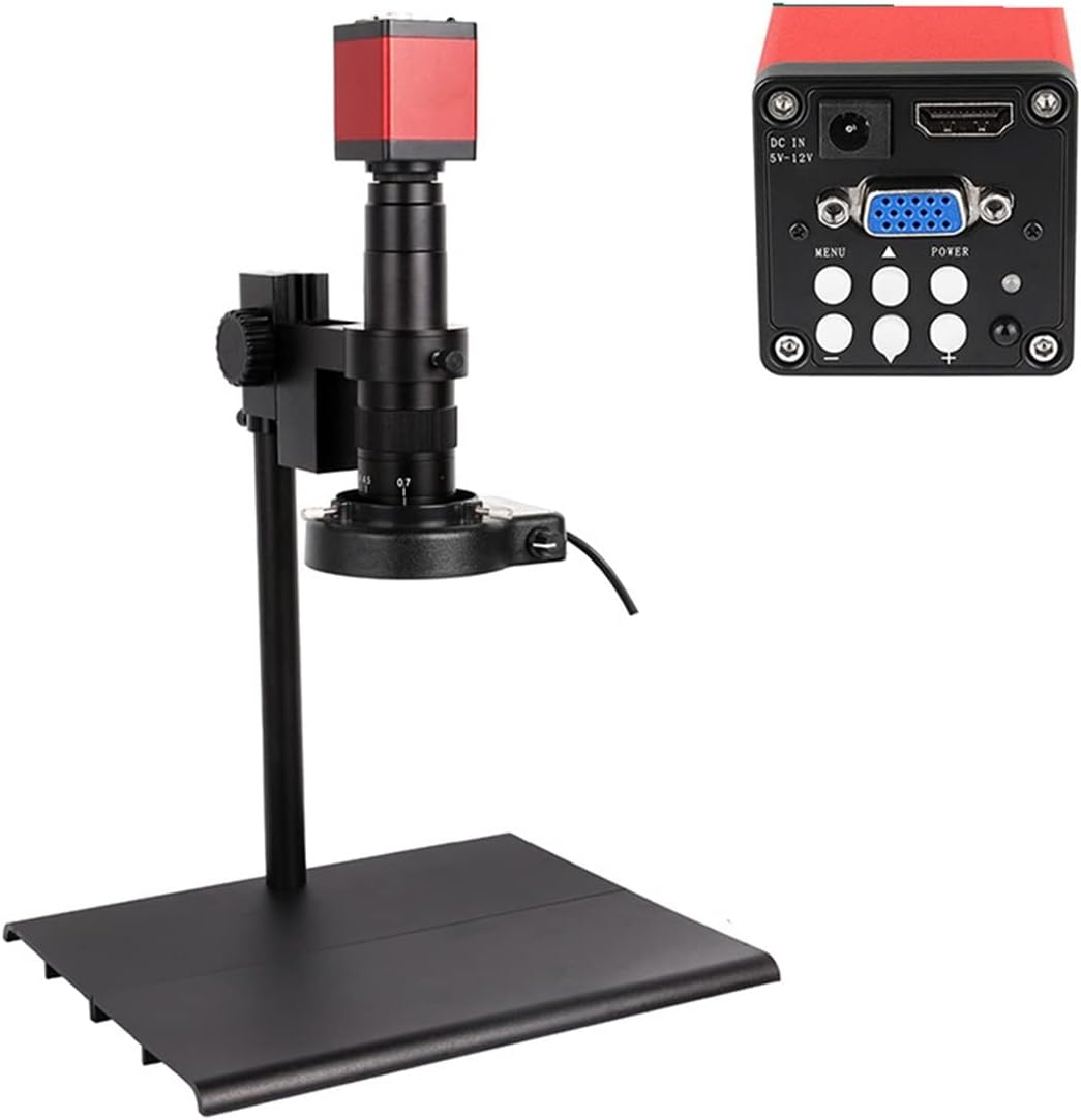 Lab Microscope Replacement Parts 4K 48MP HDMI USB Digital Video Monocular Microscope Camera Continus Zoom 180X 130X C Mount