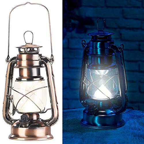 Lunartec Sturmlaterne: Ultra helle LED-Sturmlampe mit Akku, 200 Lm, 3W, warmweiß, Bronze (Akku Laterne)