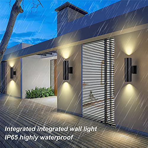 Image of DAKAFUL Up and Down Wall Lights 1 Pack, Cylinder Outdoor Wall Sconce Light Aluminum Modern Outdoor Light Fixture and Exterior Wall Sconces Anti-Rust Waterproof for Porch Patio Wet Location Door Way
