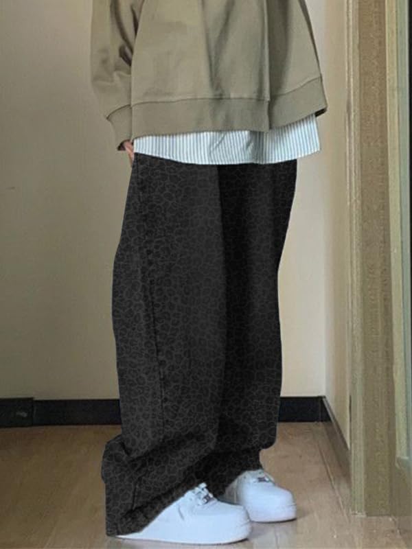 EMMIOL Mid-Low Rise Baggy Jeans for Women, Straight Leg Vintage Boyfriend Jeans with Distressed Details