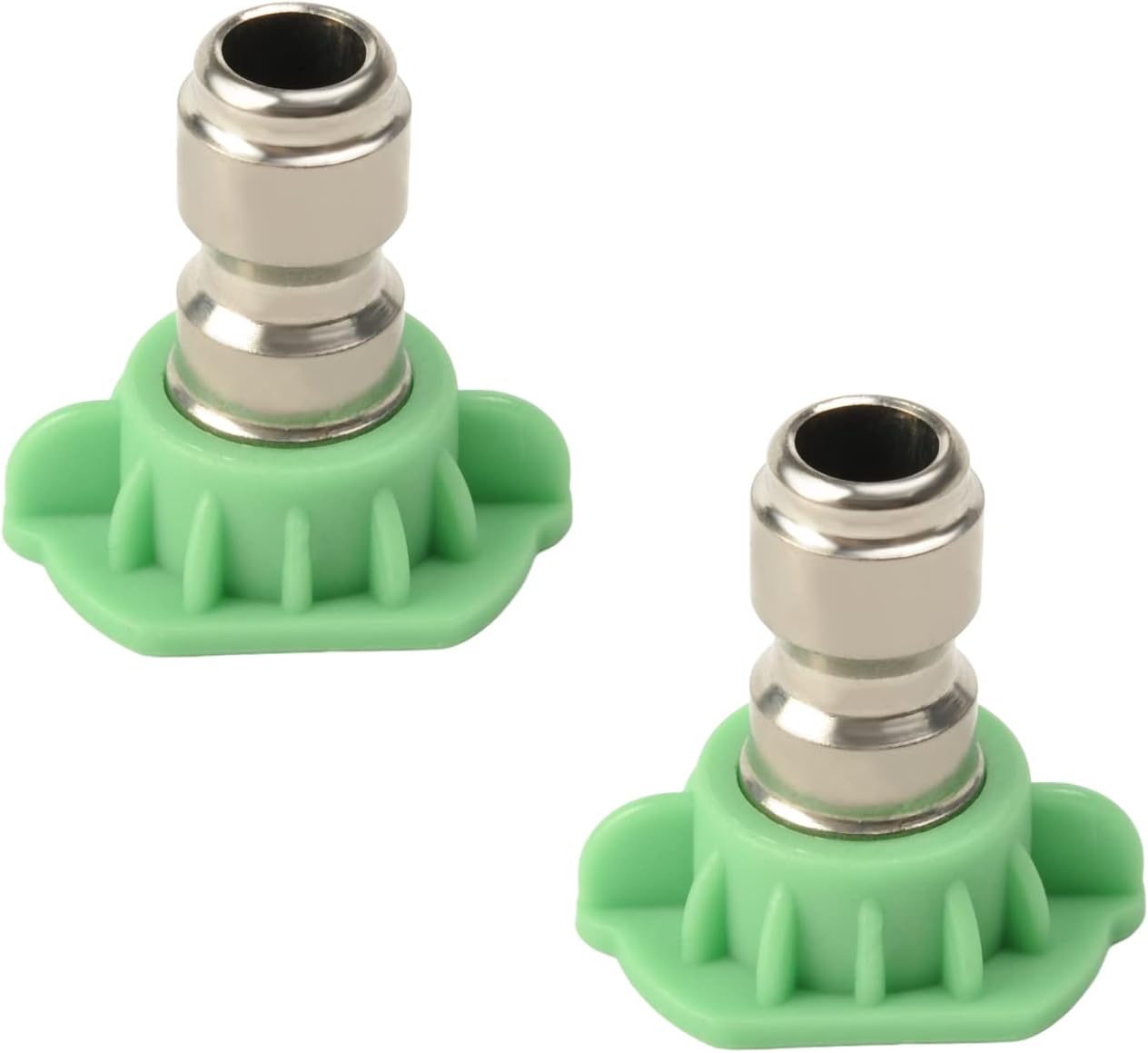 Pressure Washer Spray Nozzle Tips Universal Power Washer Turbo Nozzle Spray Rotating for Watering Flowers Washing Car 1/4'' Quick Connect Multiple Degrees Pressure Nozzle, Green 2PCS