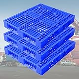 Pallet di plastica blu impermeabili per carrelli elevatori, ideali per supermercati, garage, armadi e capannoni esterni, set di 3 pallet impilabili durevoli