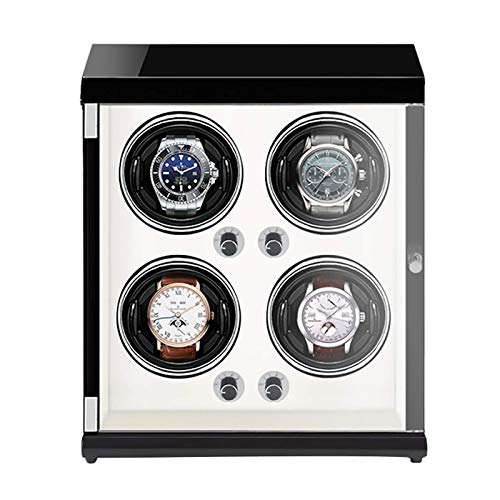 Reloj Winder Watch Stand Watch Winders para relojes automáticos: vigilancia de relojes recargables de 4 posiciones Reloj Mechanical Winder VERTICAL Caja de devanado automático de relojes con luz LED
