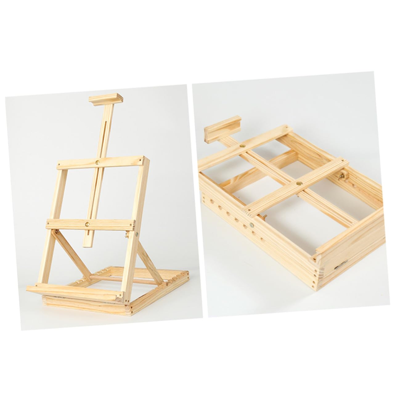 Homoyoyo Holz Staffelei Tischstaffelei aus Pine Verstellbar Stabiler Ständer für Bilder Poster Hochzeit Indoor Outdoor Nutzung Vielseitiger Präsentationsständer