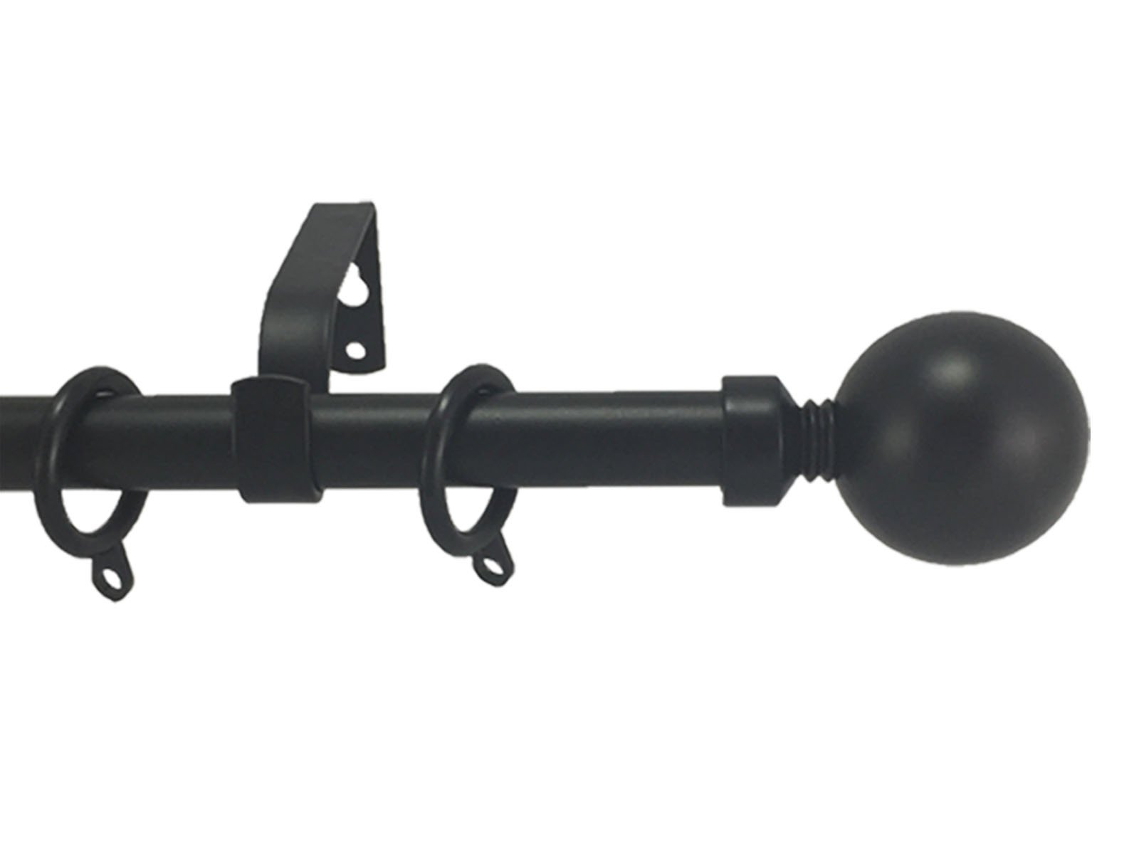 Your Home Online Metal 19mm Curtain Pole Rail Rod Various 1.2m to 3m Black (2m - 3m, Venice)