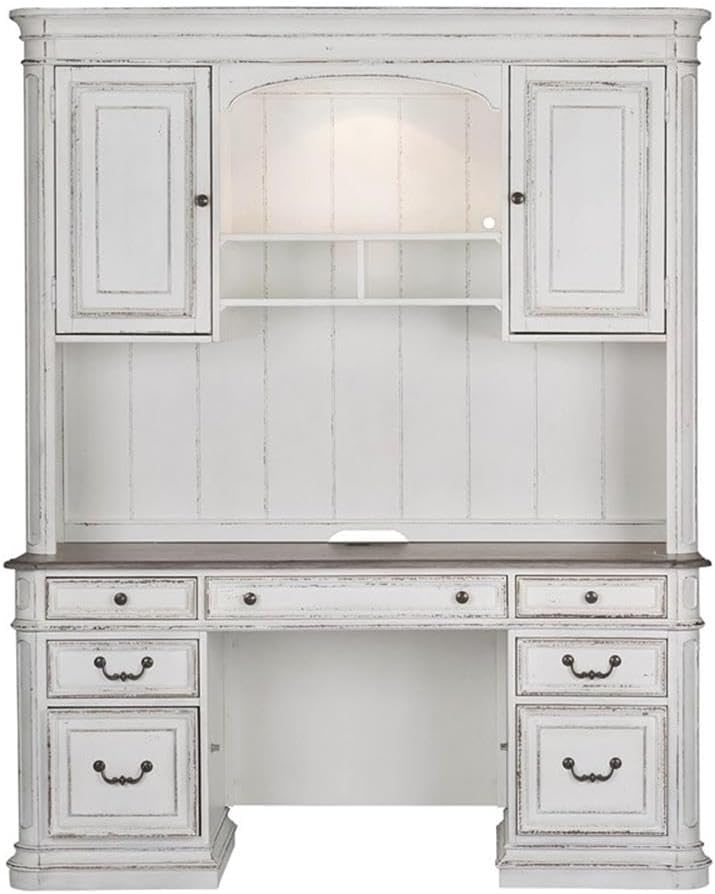 Liberty Furniture Magnolia Manor White Credenza & Hutch