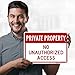 Private Property No Unauthorized Access Sign, 10x14 Inches, Rust Free .040 Aluminum, Fade Resistant, Made in USA by My Sign Center
