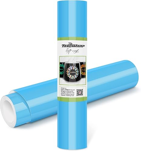 TECKWRAP - Vinilo adhesivo permanente para manualidades 12 pulgadas x 10 pies