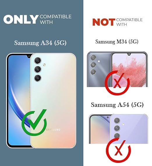 Image of Jkobi Shockproof Crystal-Clear Back Cover for Samsung Galaxy A34 5G (Magsafe Wireless Support | Drop & Camera Protection | Hard Polycarbonate)
