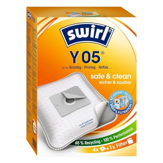 4 Swirl Y05 Staubsaugerbeutel für Grundig VCC 4950 Bodyguard von Staubbeutel-Profi®
