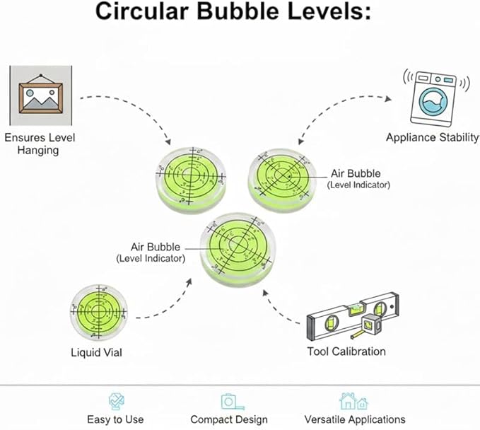 Pack de 3 Niveles de Burbuja Bullseye - Precisión para Cámaras, Trípodes miniatura 4