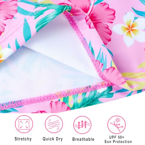 Image of Vogseek Girls Rash Guard Two Pieces Swimsuit Long Sleeve Bathing Suit for 3-10 Years