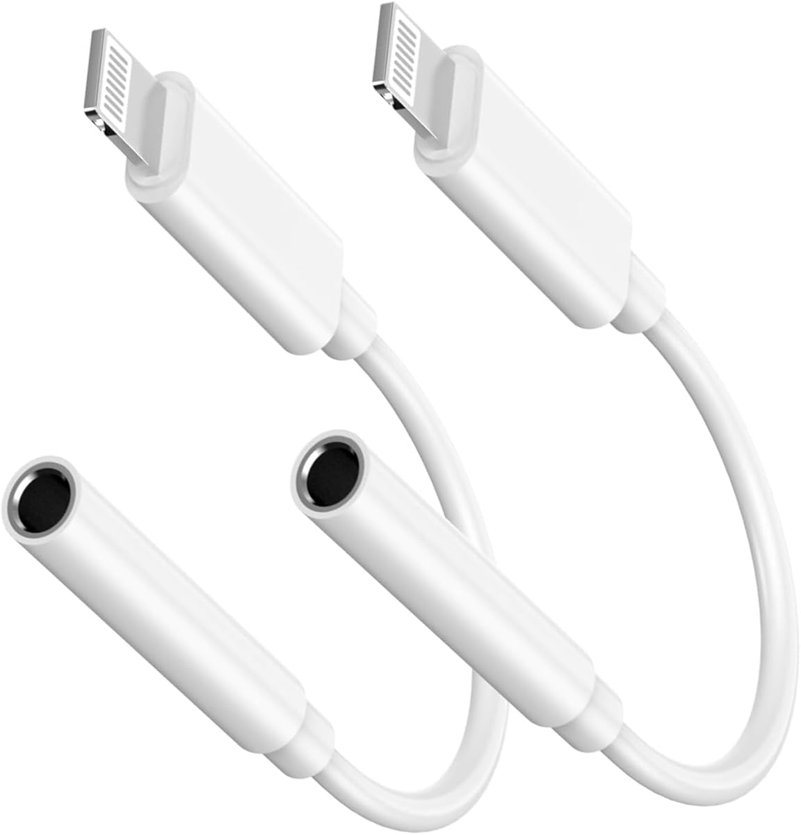 2 Pack for iPhone 3.5mm Headphones Adapter,[Apple MFi Certified] Lightning to 3.5 mm Headphon Jack Converter Audio Aux Adapter Dongle Compatible with iPhone 14 Pro 13 12 11 XR XS Max X 8 7