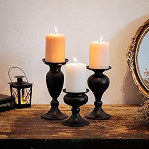 Sziqiqimetallicpillarcandleholdersetforcandlecenterpiecestablemantelfireplacedecorationsetof3gourdshapeddesignblack  Urban Country Home Decor Sziqiqi metallic pillar candleholder set for candle centerpieces table mantel fireplace decoration set of 3 gourd shaped design black  urban country home decor