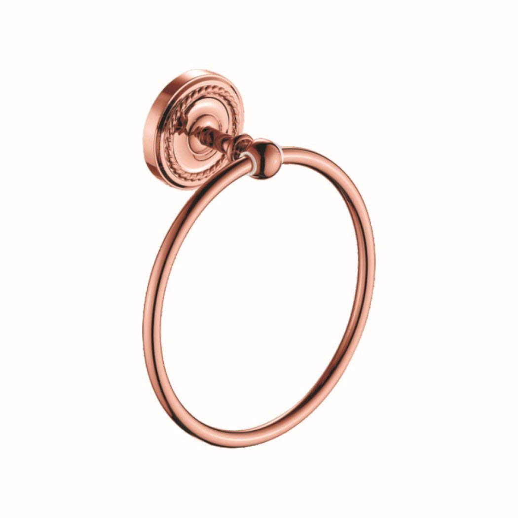 Anneau de serviette or rose plaqué élégant support mural circulaire pour salle de bain chic