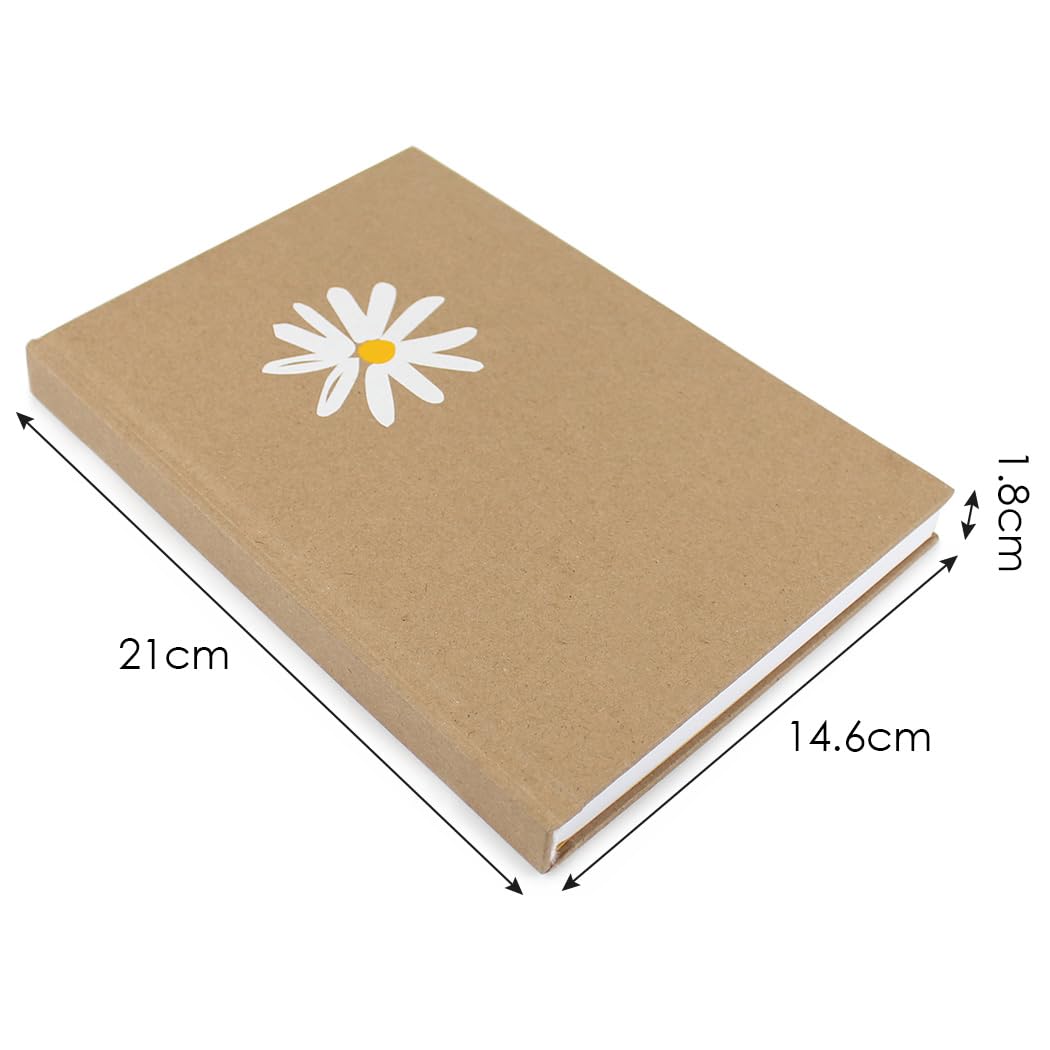Fashion Stationery Notebook Notepad A5 Hardback Marble Bee or Daisy Style Lined Notebooks Journal To Do List Organiser Travel Writing Pads 120 Sheets (240 Pages) (Daisy) - Image 2