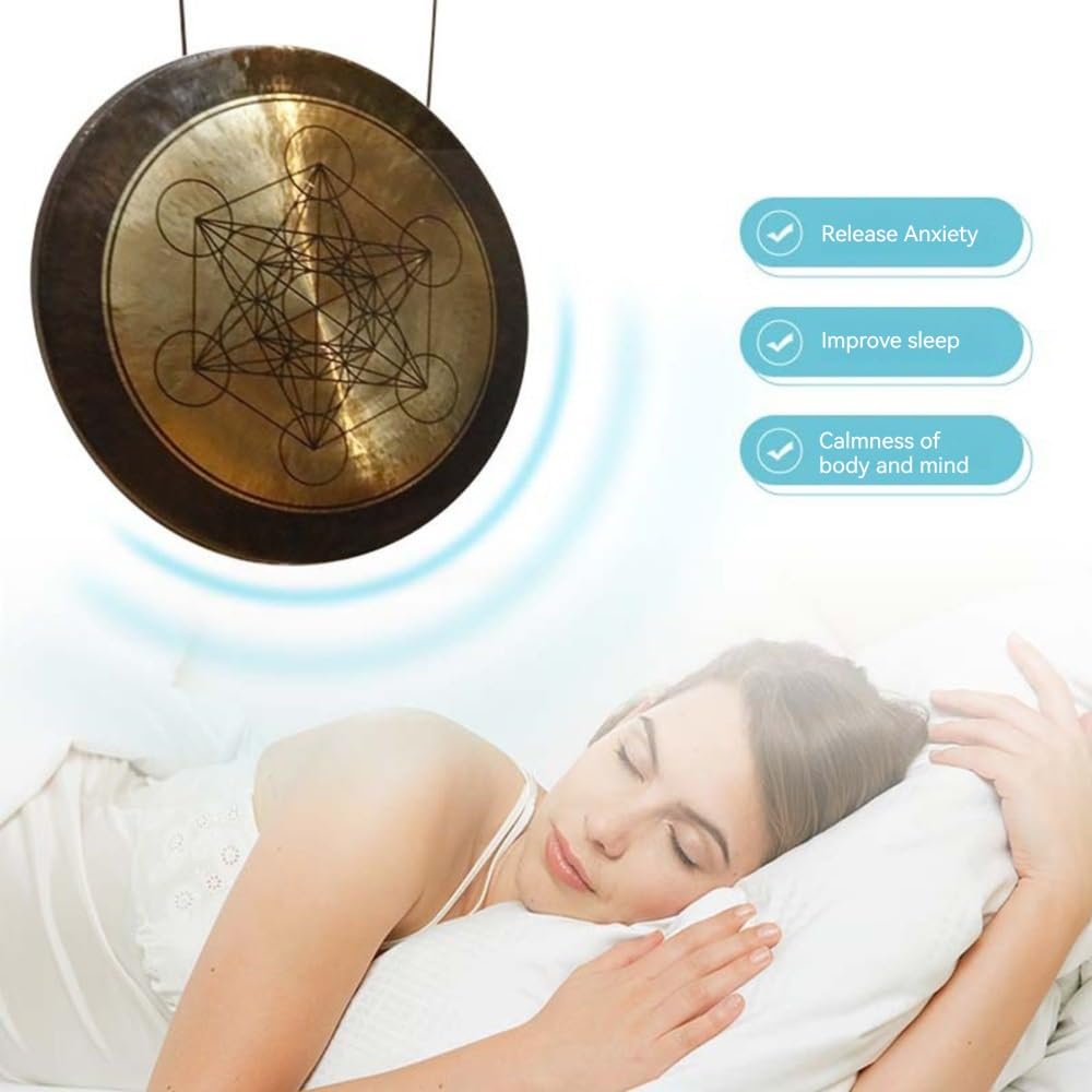 Gong Gładki Wiatr, Gong Terapia Dźwiękiem, Duża Dekoracja, Ręcznie Robiony, Relaksująca Medytacja, Terapia Dźwiękiem Jogi, Instrument Do Kąpieli Z Gongiem, Odpo(28 Cali)