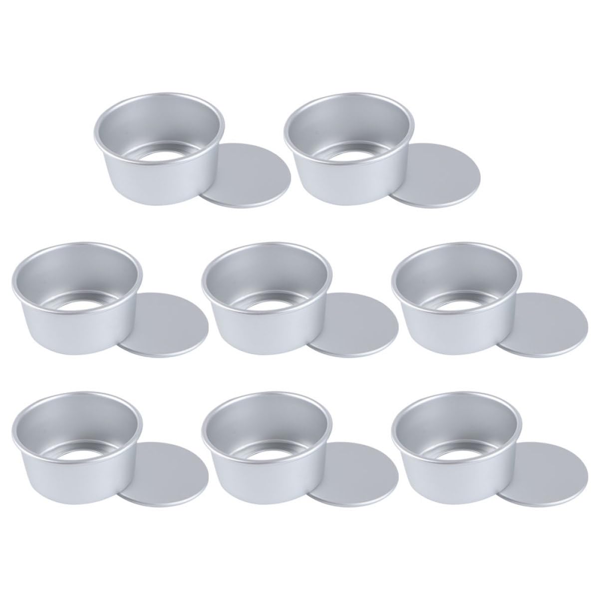 minkissy Molde para Pastel Redondo 4 Pulgadas con Fondo Extraíble, 8 Piezas de Aleación de Aluminio Anodizado, Antiadherente, Apto para Horno, Adecuado para Repostería Casera y Profesional