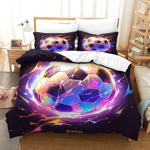 Ballon de football housse de couette 135x200cm en microfibre douce avec taie