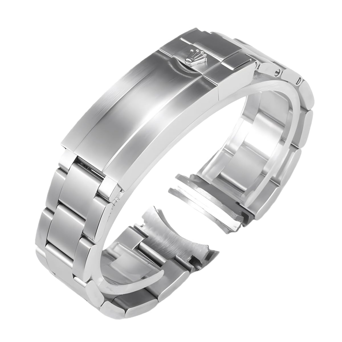 Cinturino Orologio Acciaio Inossidabile Bracciale Metallo Ricambio Oyster Maglie 20mm Chiusura Scorrevole per Rolex Submariner