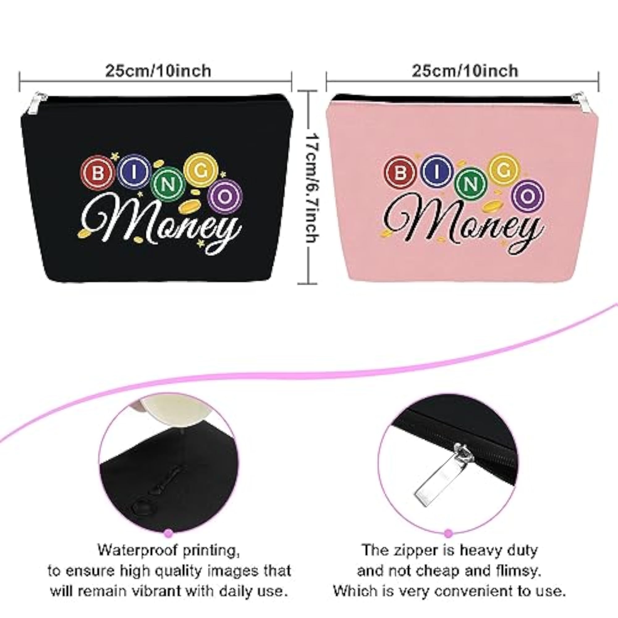 Bingo Lover Gift Makeup Bag for Casino Lovers