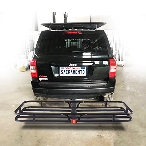 Orion Motor Tech Hitch Mount Steel Cargo Carrier Luggage Basket, Fits 2 Inches