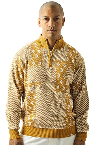 STACY ADAMS Men’s Sweater Jacquard Flourish Tonal Design