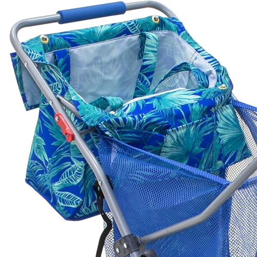 Image of Tommy Bahama Wonder Wheeler Deluxe Folding Beach Cart, Blue