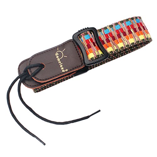 Sangle réglable à rayures avec extrémité en cuir pour ukulélé, guitare, banjo, mandoline - Les Beatles, Paul McCartney, John Lennon, RIngo Starr, George Harrison Sangle réglable à rayures avec extrémité en cuir pour ukulélé, guitare, banjo, mandoline – Image 3