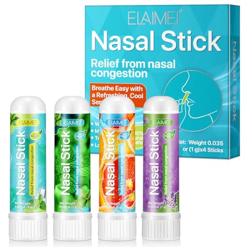 Inalatore Nasale 4 Pack Sollievo immediato dalla congestione nasale e respirazione facilitata con una sensazione di freschezza e benessere Perfetto per il lavoro, lo studio o i viaggi