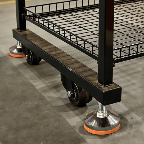 Image of M12x80mm Leveling Feet, 2200 lb Capacity Heavy Duty Adjustable Swivel Furniture Glides, 1.53 Inch Anti-Slip Base, Rubber Feet Levelers for Table, Shelves, Workbench, Cabinet, Machine, 4Pcs